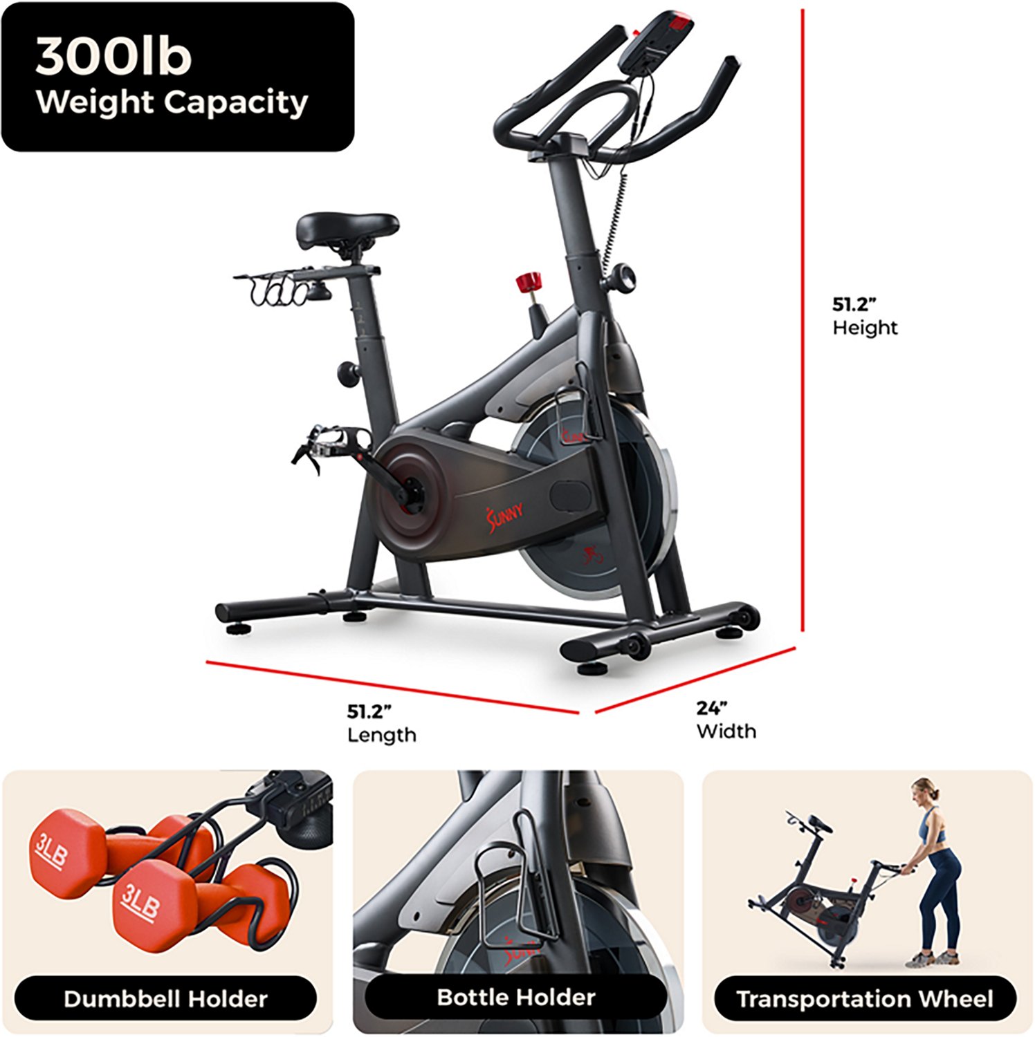 Sunny Health & Fitness Active 200 Smart Magnetic Cycling Exercise Bike - view number 5