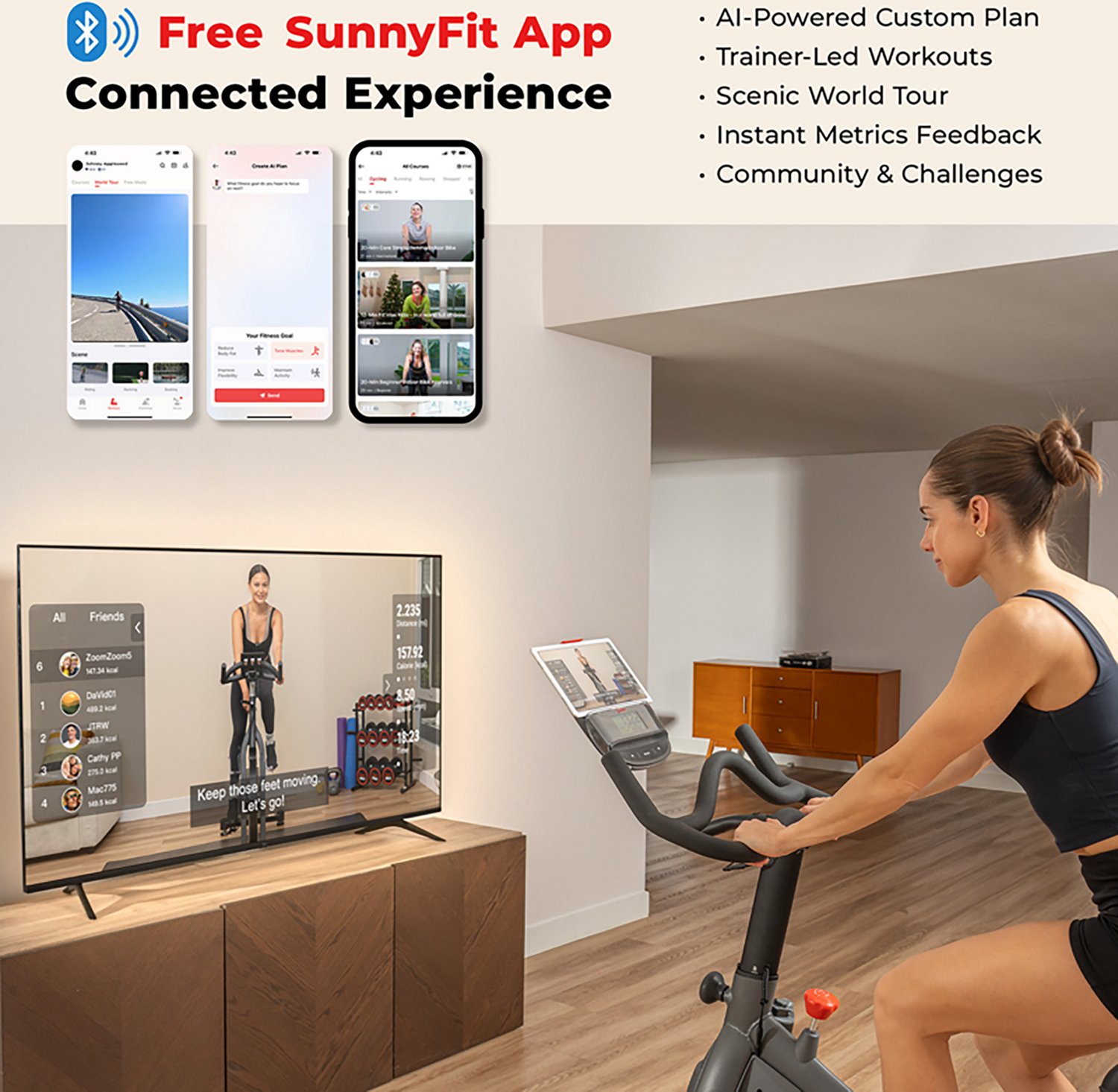 Sunny Health & Fitness Smart Magnetic Cycling Exercise Bike - view number 3