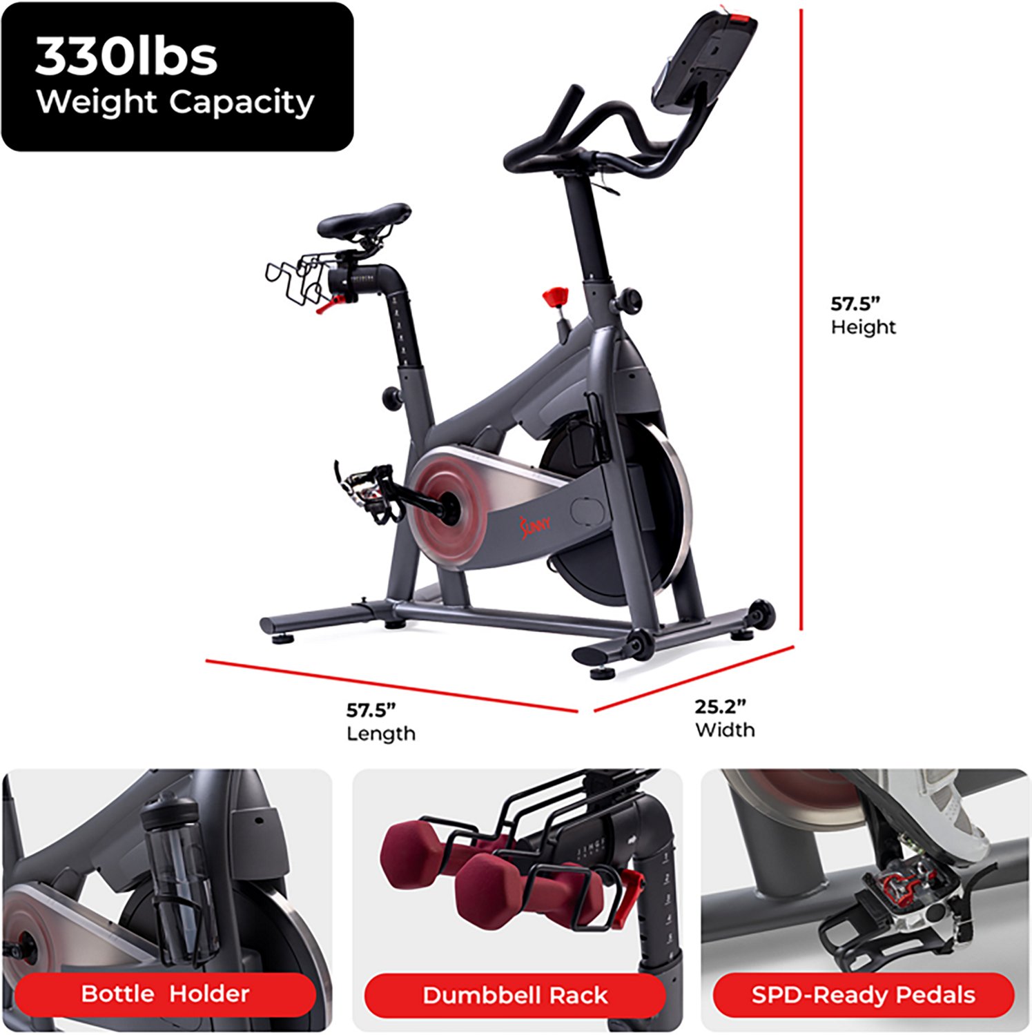 Sunny Health & Fitness Smart Magnetic Cycling Exercise Bike - view number 4