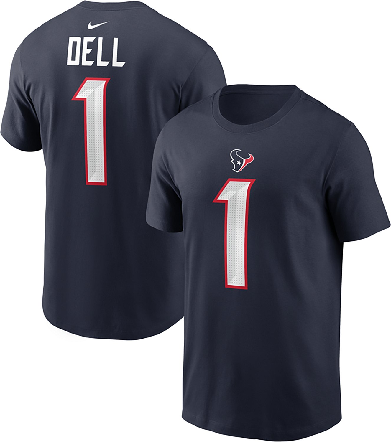 Nike Men's Houston Texans Tank Dell #1 Graphic T-shirt - view number 3