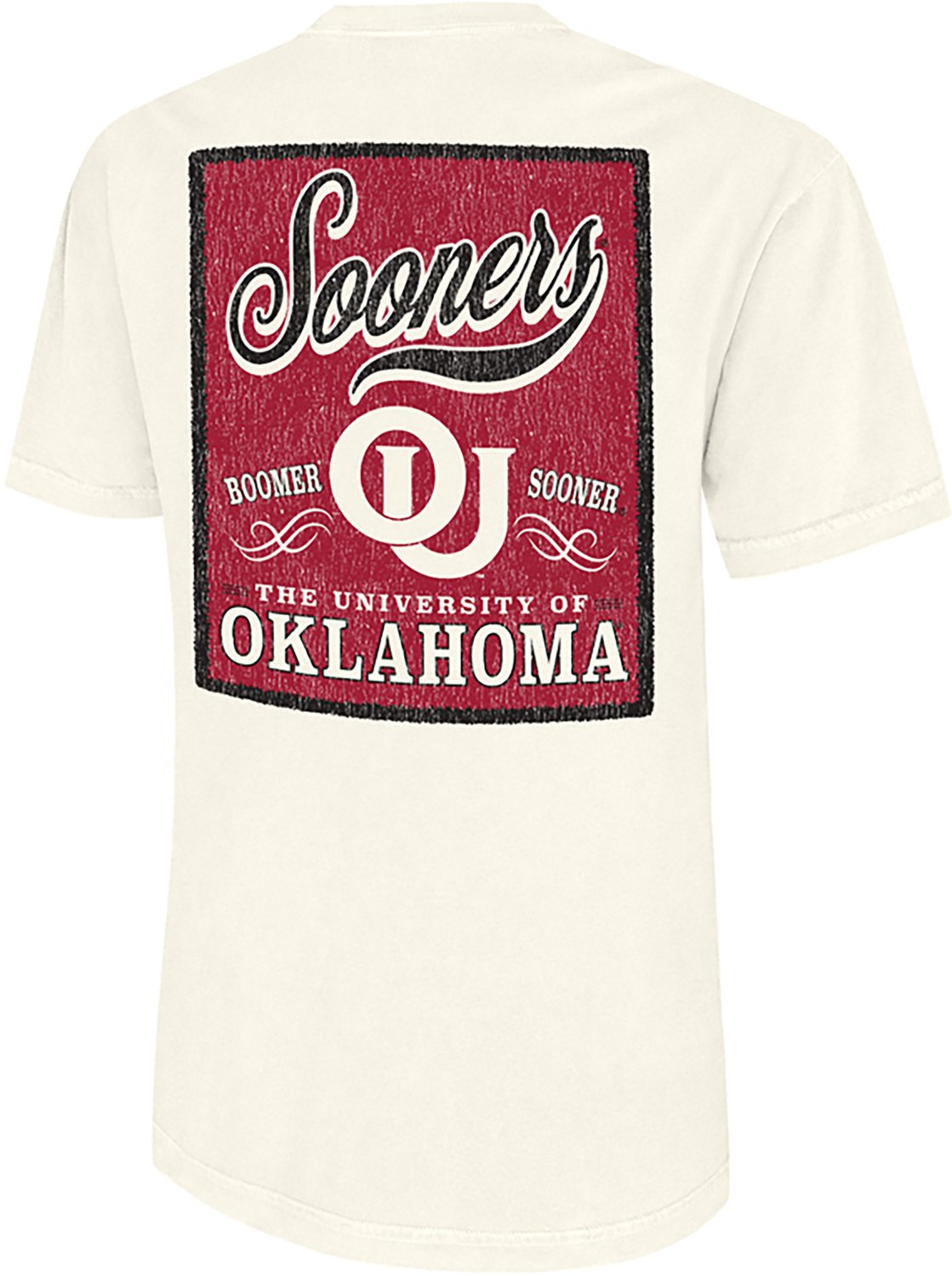 WILDCAT RETRO Men's University of Oklahoma Script Tail Patch Graphic T-shirt