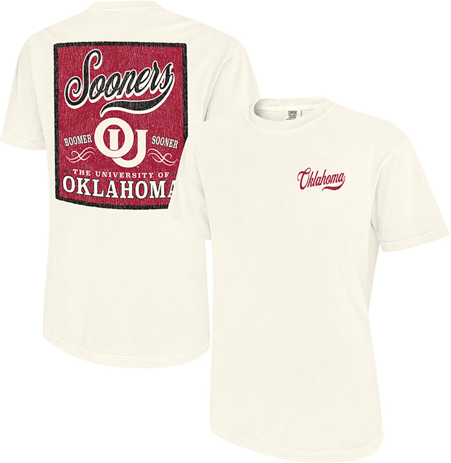 WILDCAT RETRO Men's University of Oklahoma Script Tail Patch Graphic T-shirt