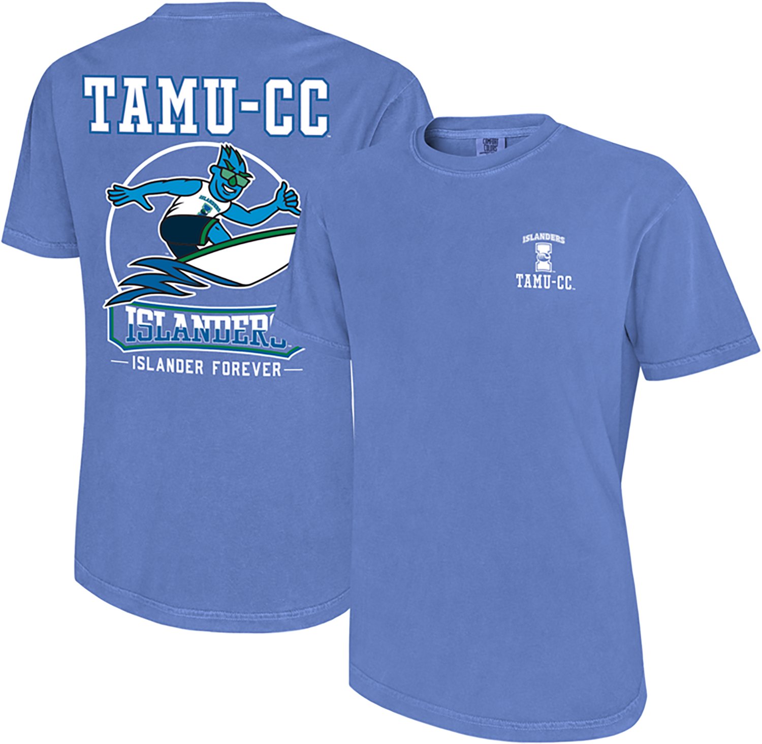 WILDCAT RETRO Men's Texas A&M University-Corpus Christi Surfer Circle Comfort Colors DS T-shirt - view number 3