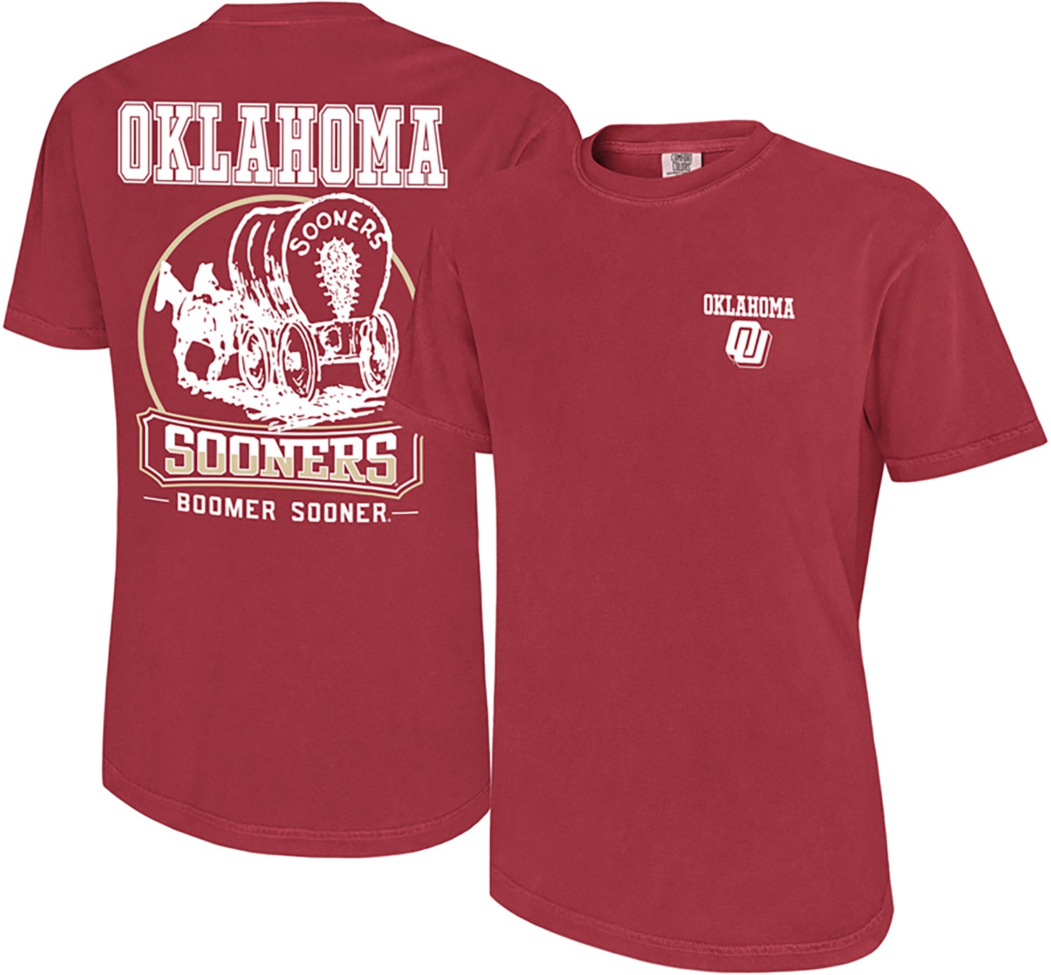 WILDCAT RETRO Men's University of Oklahoma Wagon Circle Graphic T-shirt - view number 3