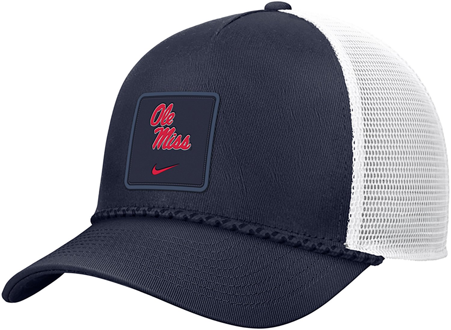 Nike Adults' Ole Miss Patch Structured Meshback Rise Cap