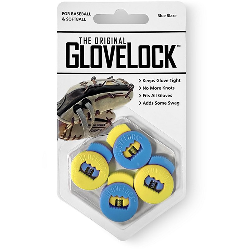 GloveLock Glove Lace Lockers - 4 Pack, Kids, Blue Blaze