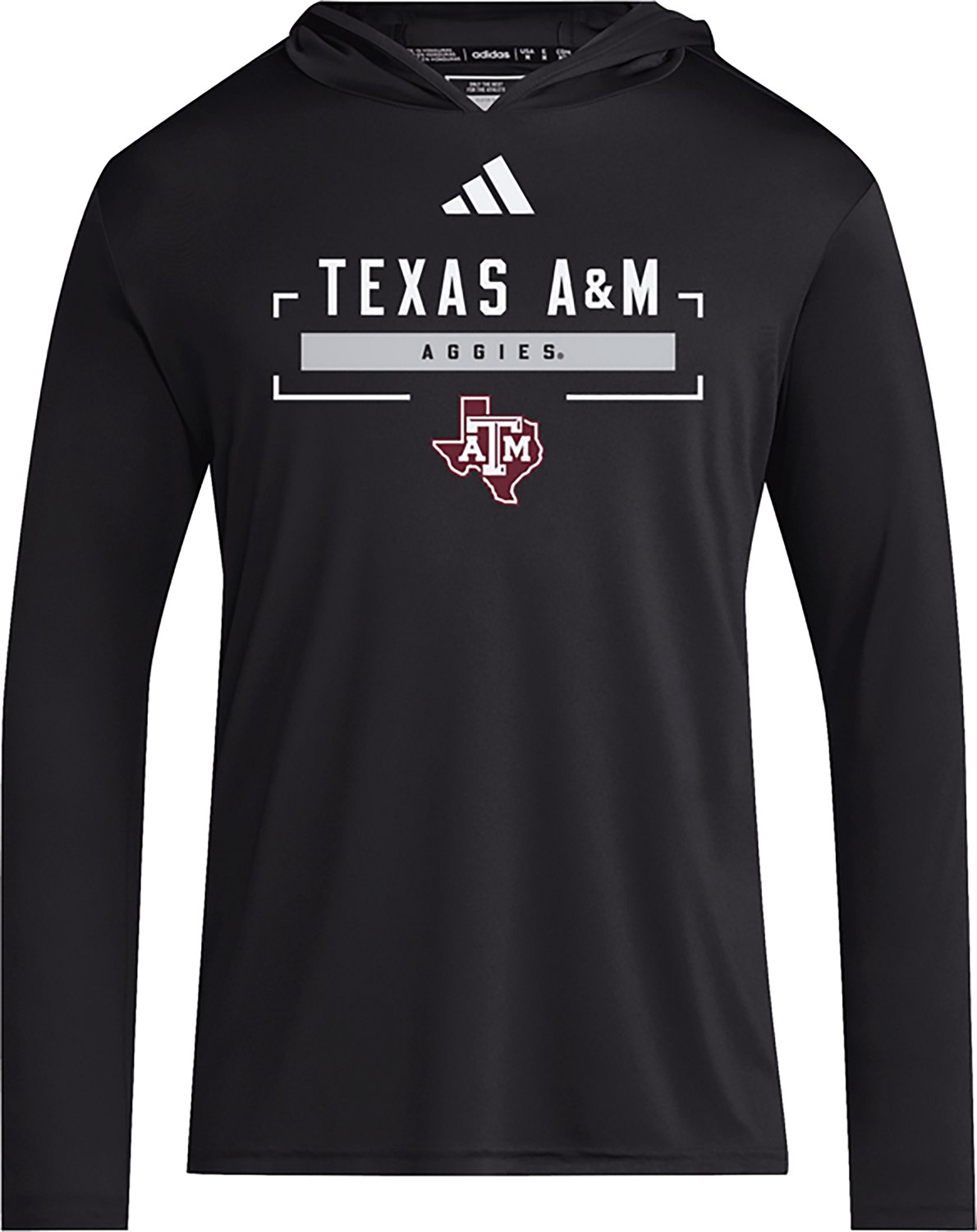 adidas Texas AM Aggies D4T Long Sleeve Hooded T-Shirt