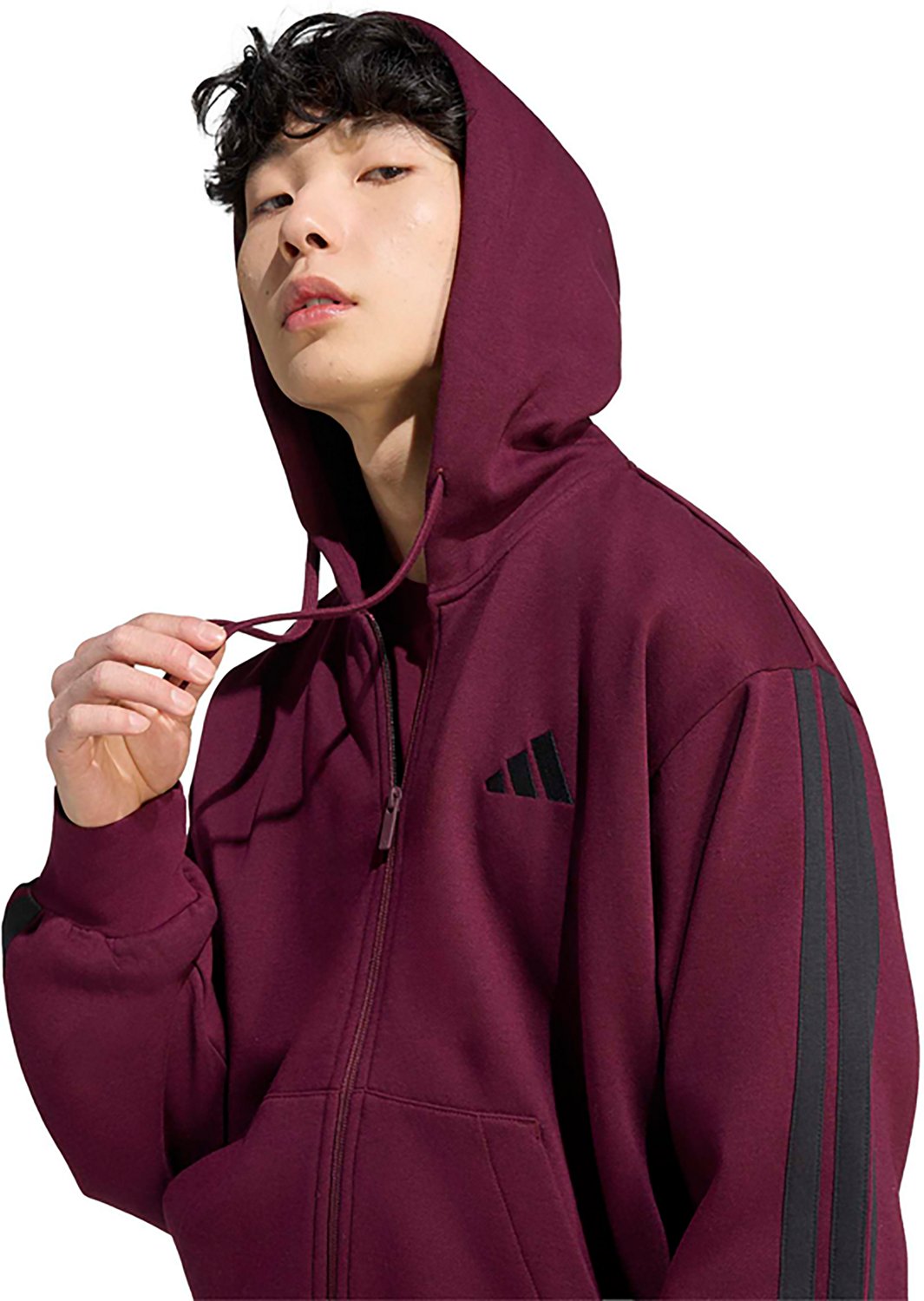 adidas Men's Essentials Fleece 3-Stripes Full Zip Hoodie - view number 4