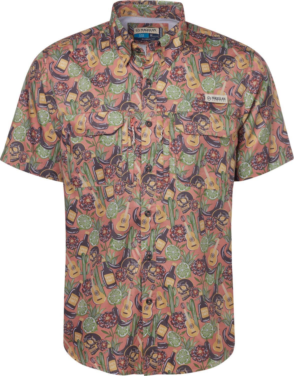 Magellan Outdoors Men's Mexico Print Fishing Shirt