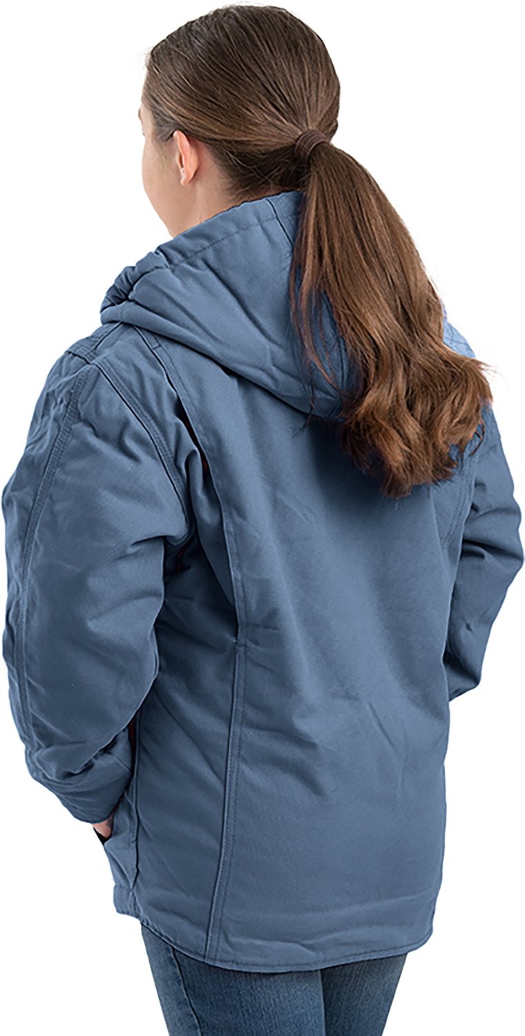 Berne Girls' Sherpa-Lined Softstone Duck Hooded Jacket