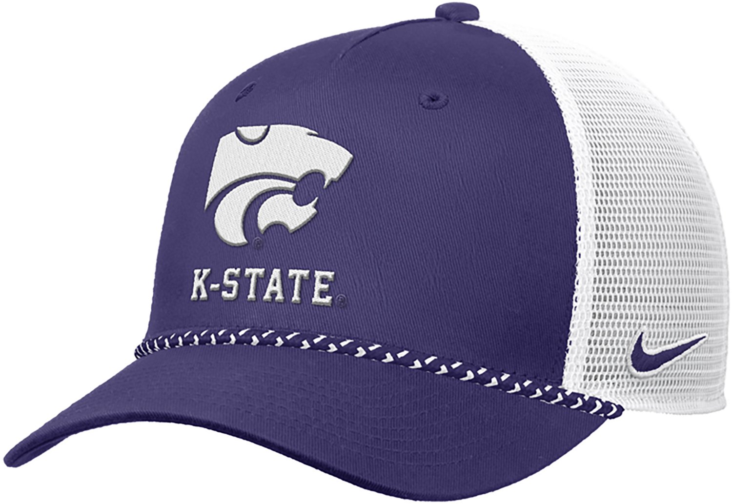 Nike Adults' Kansas State Rise Dri-FIT Wool Visor Rope Meshback Cap