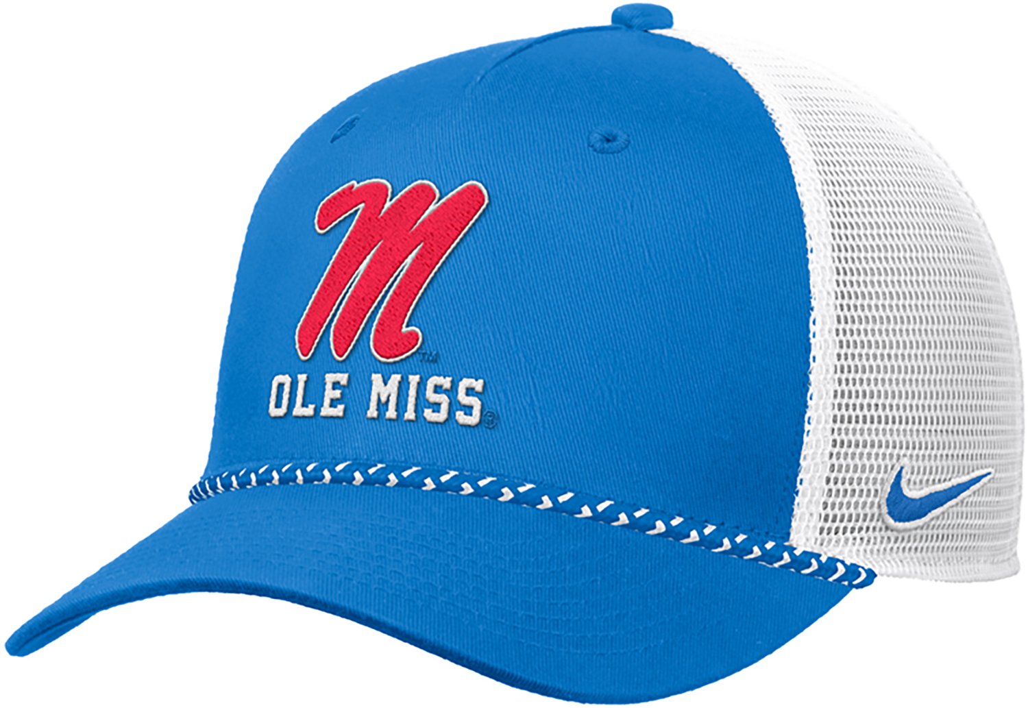 Nike Adults' Ole Miss Rise Dri-FIT Wool Visor Rope Meshback Cap