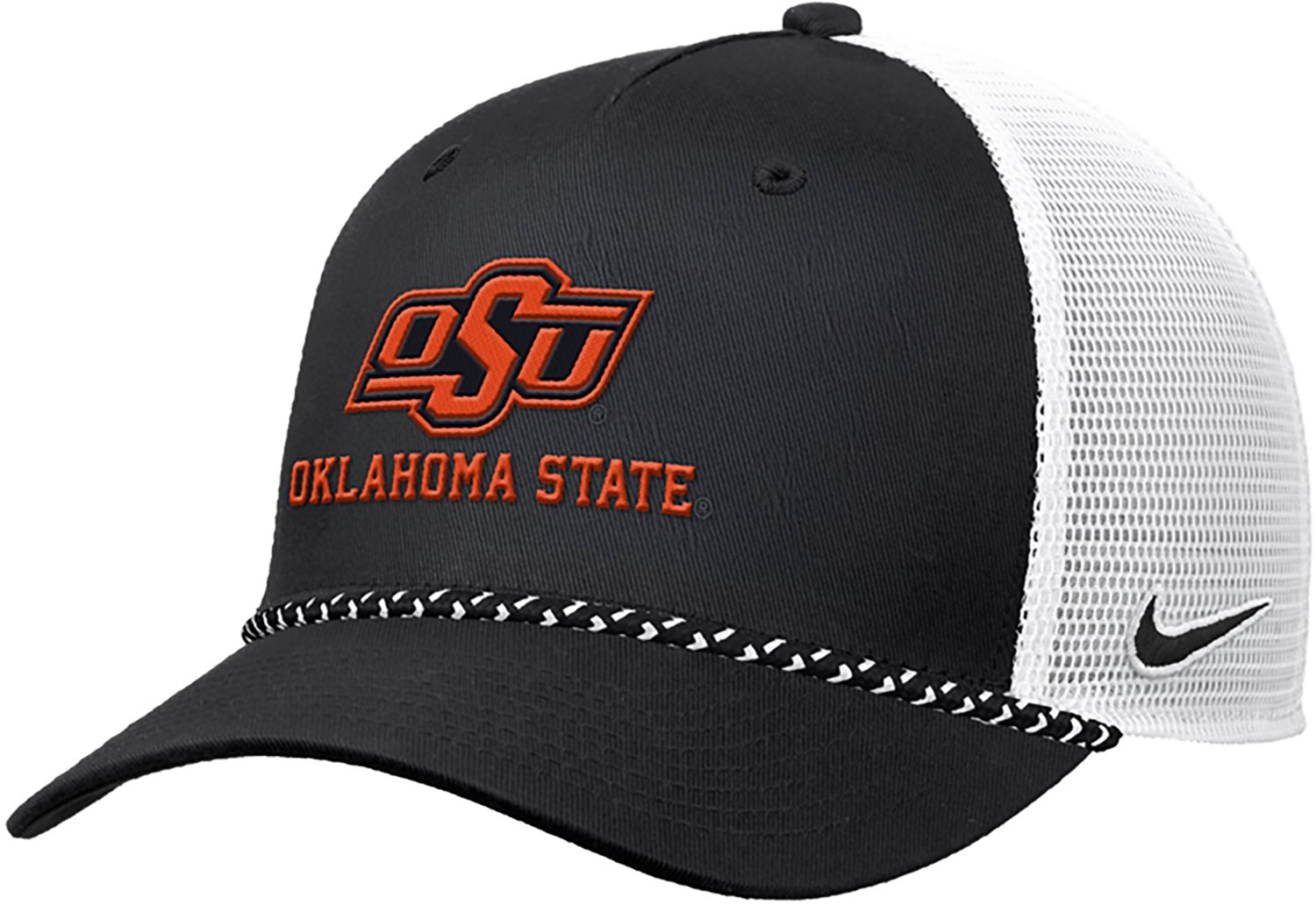 Nike Adults' Oklahoma State Rise Dri-FIT Wool Visor Rope Meshback Cap