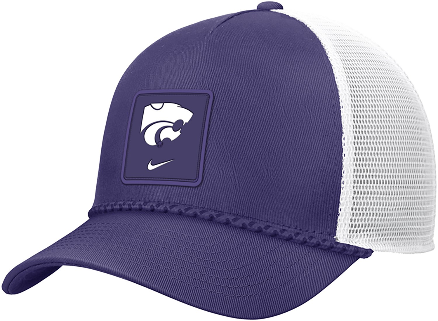 Nike Adults' Kansas State Patch Rise Structured Meshback Cap