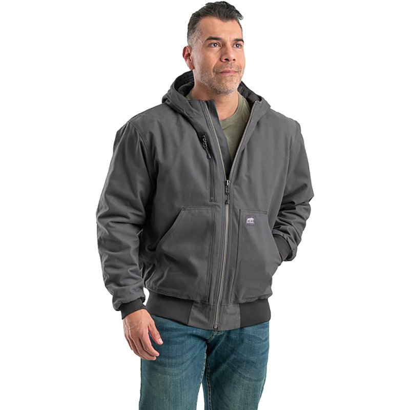 HJ61TNMR560 Men Modern Hooded Jacket, Titanium - 3XL