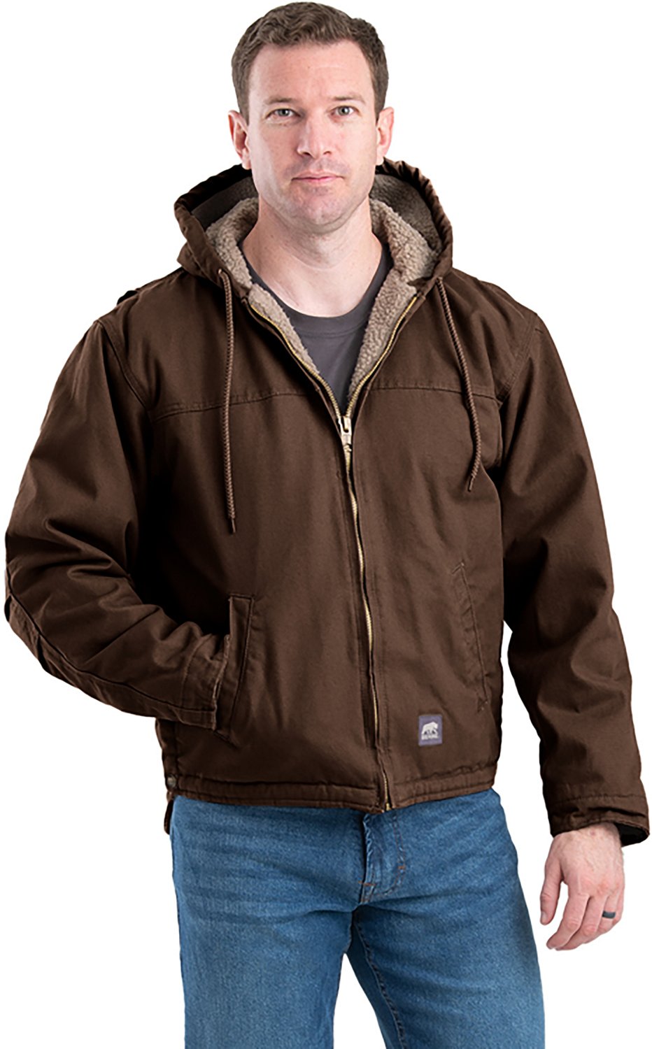Berne Men's Heartland Washed Duck Hooded Work Jacket