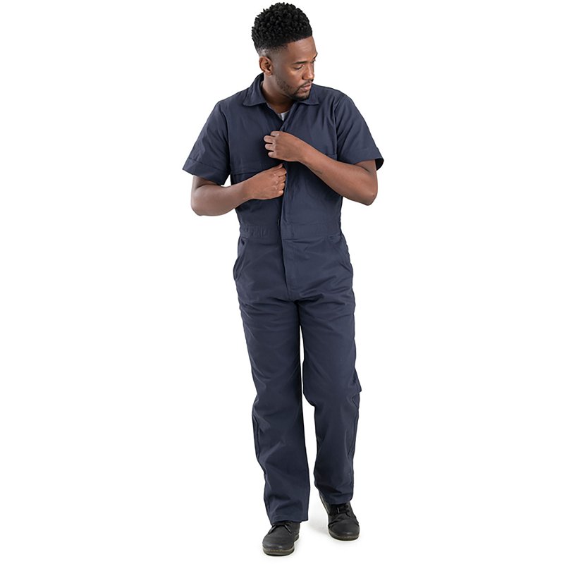 Berne Highland Short-Sleeve Flex Poplin Coverall - Navy