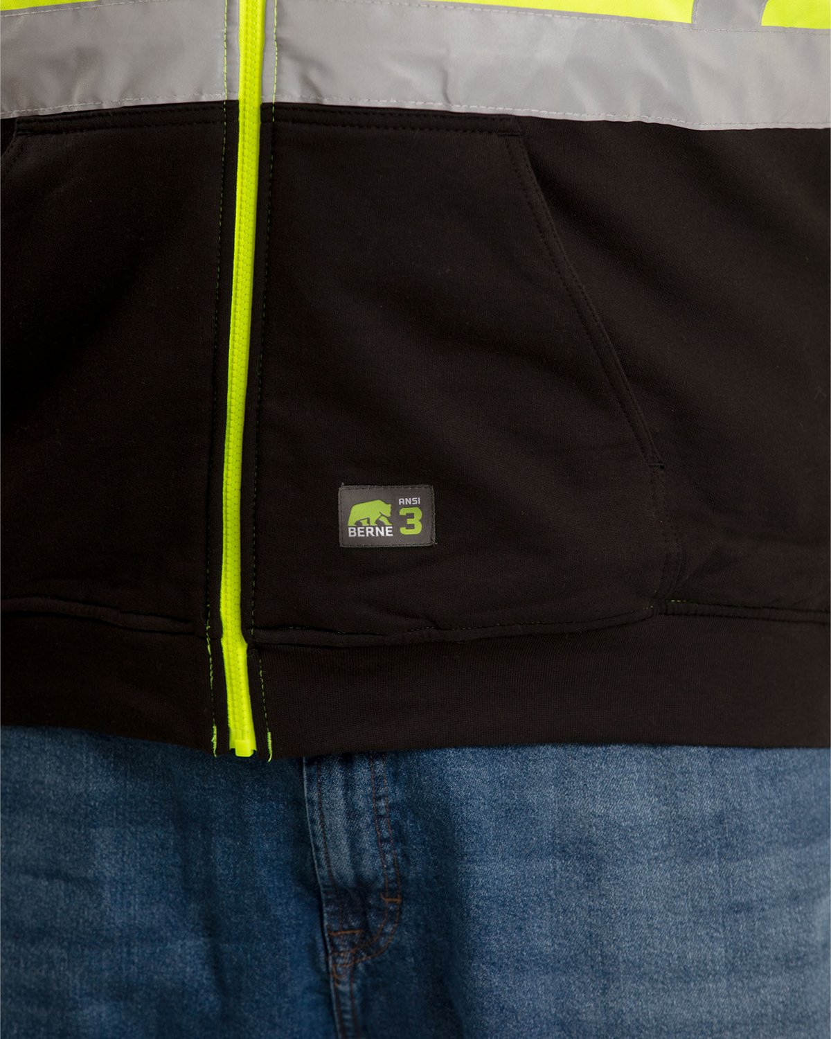 Berne Men's Hi Vis Class 3 Color Block Hooded Sweatshirt - view number 3