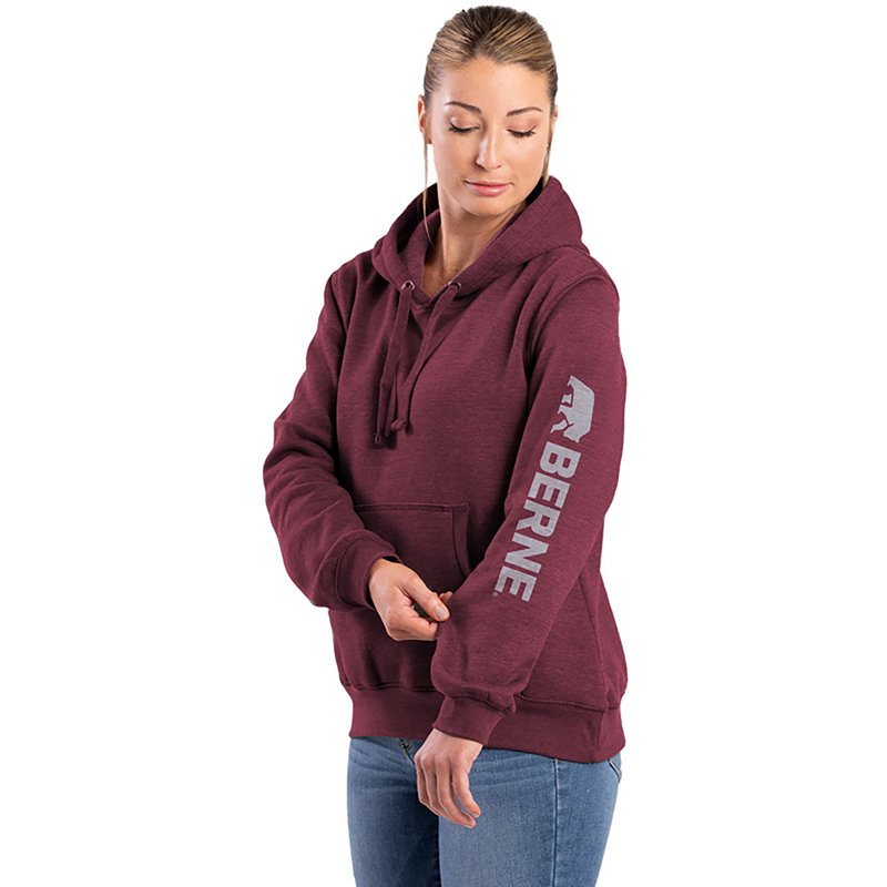 Berne Signature Long-Sleeve Hooded Pullover for Ladies - Cabernet