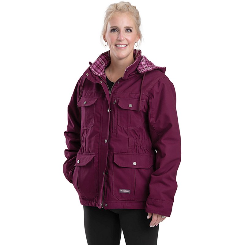 Berne Softstone Duck Barn Coat for Ladies - Plum