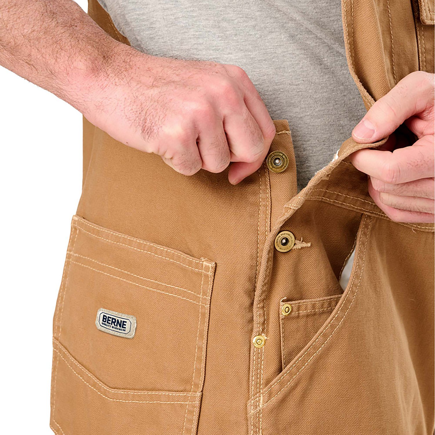 Berne Men's Vintage Washed Duck Bib Overalls - view number 4
