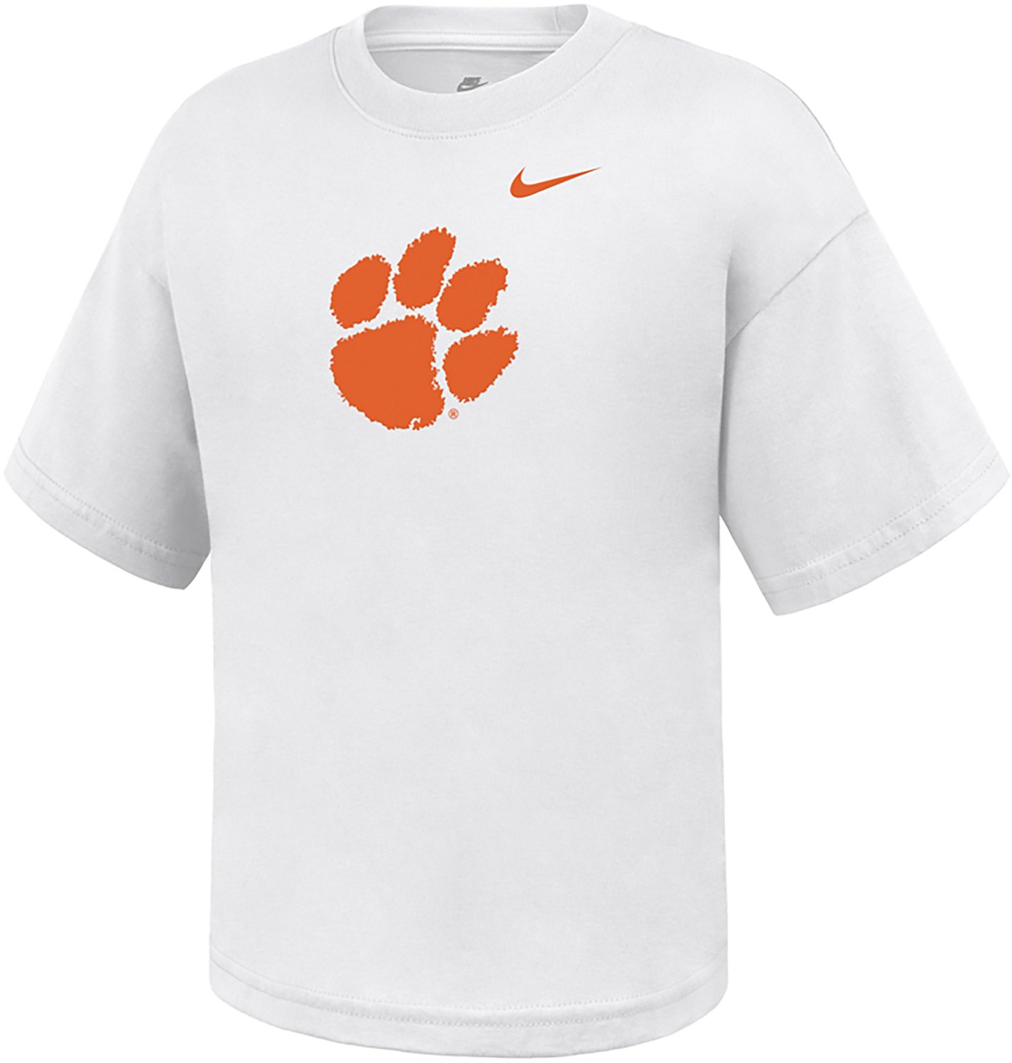 Nike Girls' Clemson Primary Logo Boxy Short Sleeve T-shirt
