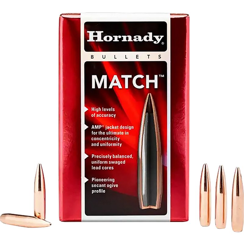 Hornady Match Bullets - 123 Grain - .264 Diameter - BTHP - 100 Rounds
