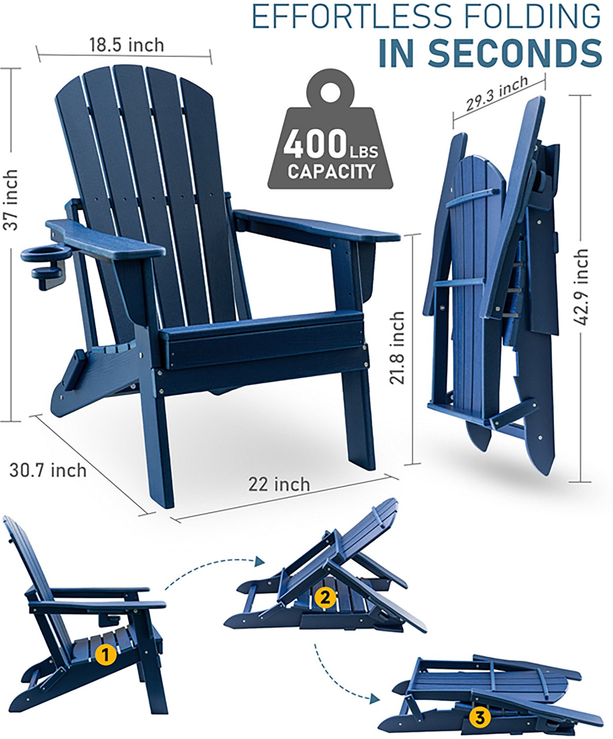 Modern Muse Adirondack 3-Piece Chair Set - view number 2