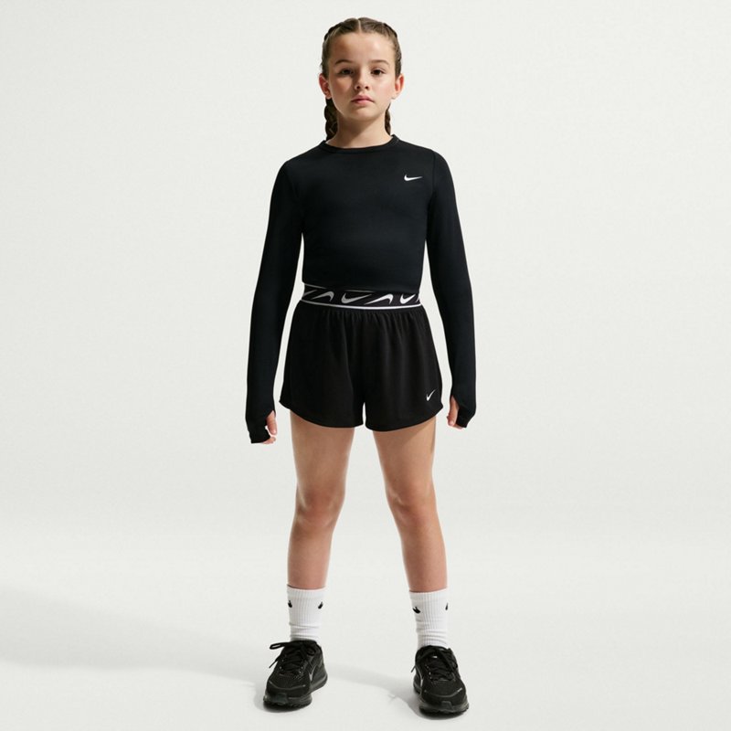 Nike Girls' 8-18 Dri-fit Mid-Rise Running Shorts - Black/White