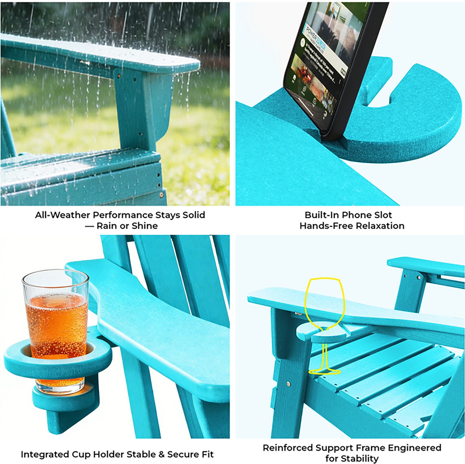 Modern Muse Adirondack 3-Piece Upgraded Folding Chair Set - view number 2