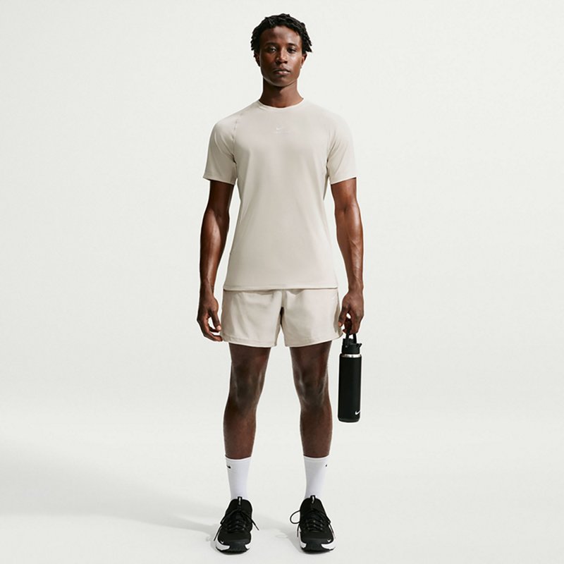 Nike Men's Pro Training Dri-Fit Short-Sleeve T-Shirt - Light Brown/White