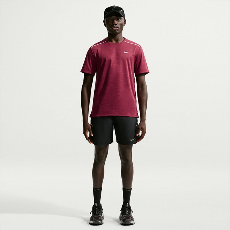 Nike Men's Miler Dri-FIT Short-Sleeve Running Top in Red | IF2082-608