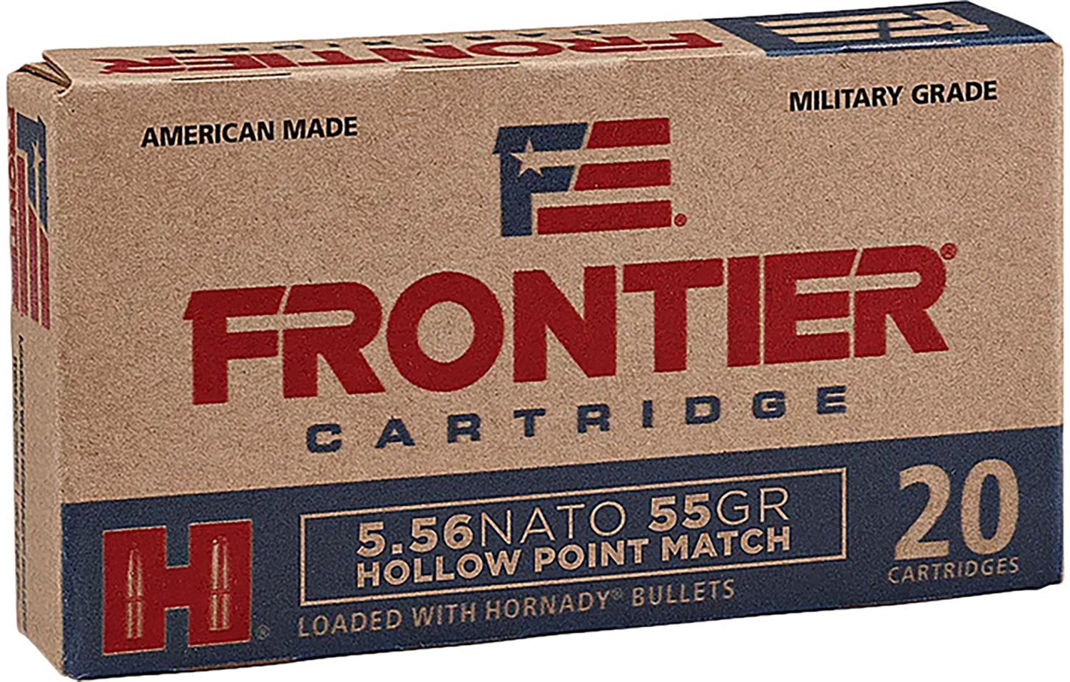 Hornady Frontier 5.56 NATO 55 gr HP Match Rifle Ammunition 20‑Round Box