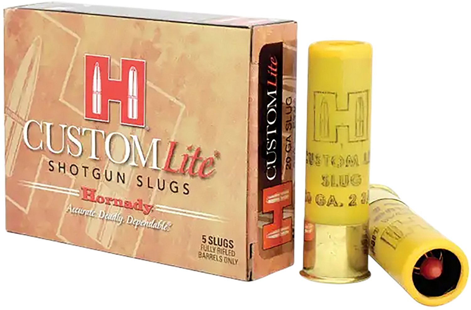 Hornady Custom Lite 20 Gauge 250 gr FTX Slug Shotshells 5‑Round Box