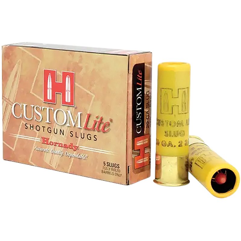 Hornady Custom Lite 20 Gauge 250 gr FTX Slug Shotshells 5âRound Box