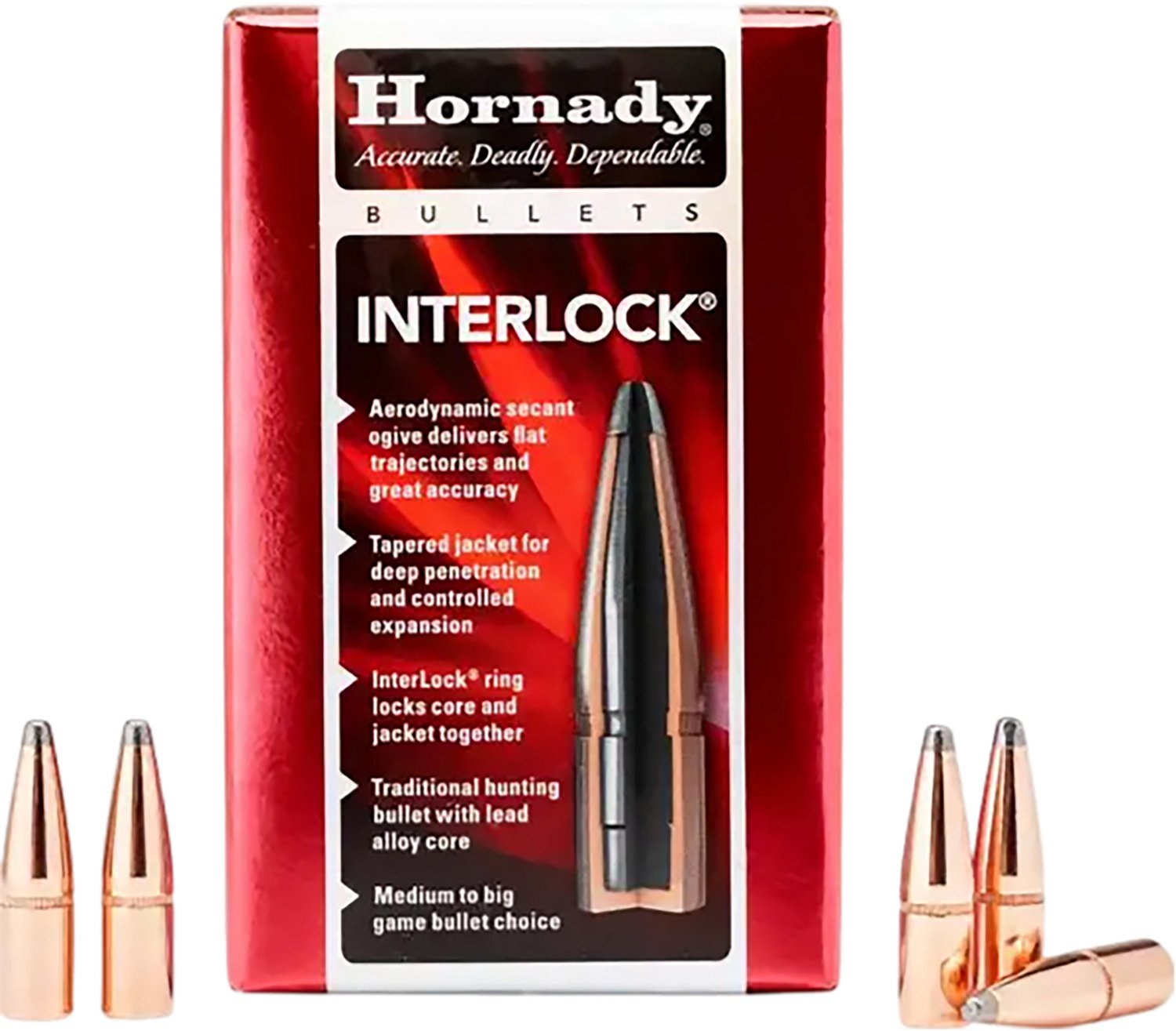 Hornady 7mm Cal .284 162 GR InterLock BTSP Reloading Bullets