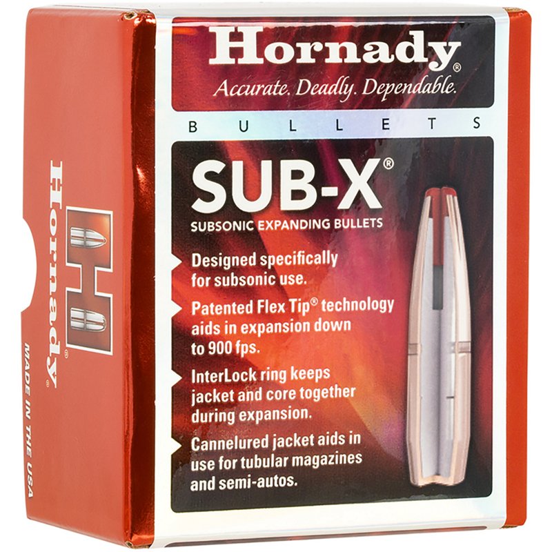 Hornady Sub-X Subsonic eXpanding Bullets - 255 Grain - .3115 dia. - 100 Pack