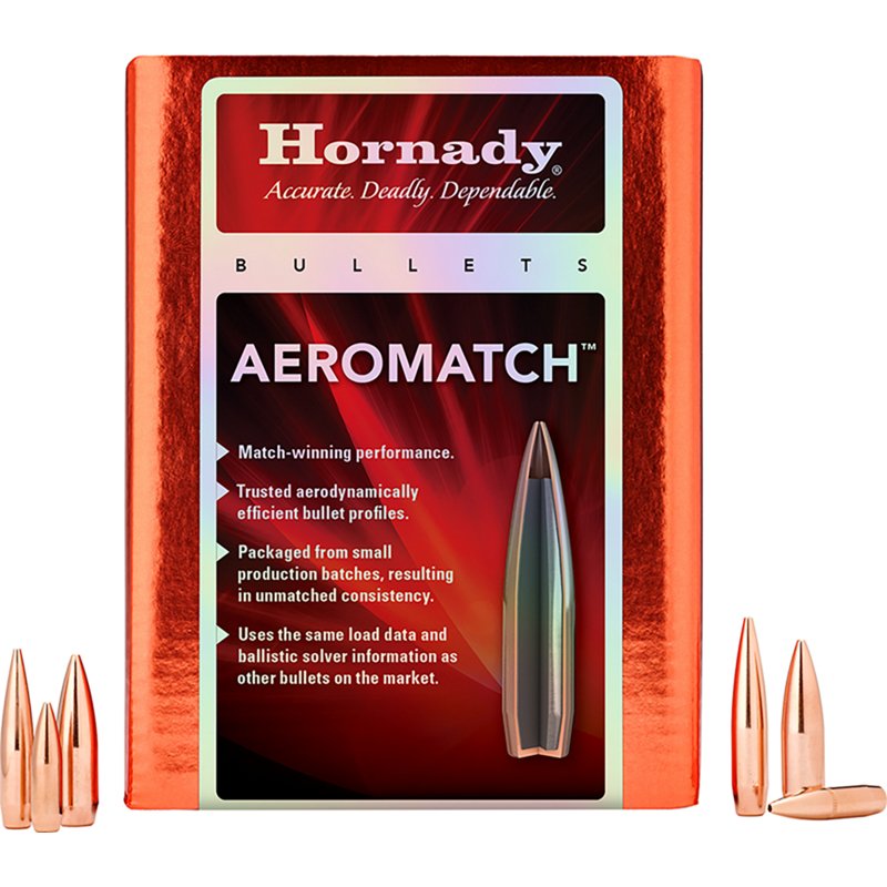 Hornady Aeromatch Compound Profile Sequential 6.5mm/.264 Cal 140gr Bullets w/1-8" Recommended Twist Rate (500/Box) 263031