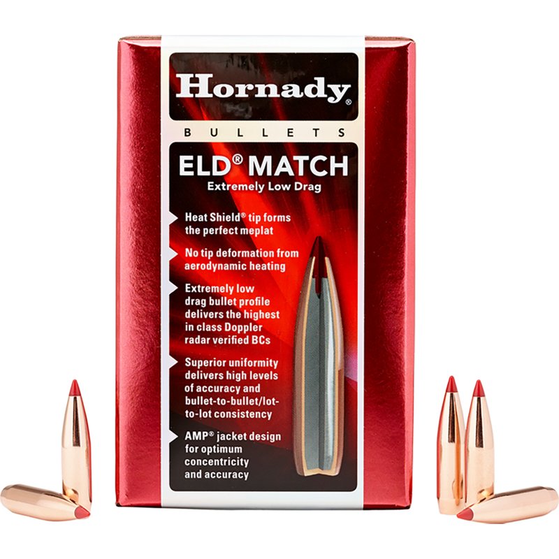 Hornady ELD Match Sequential 6.5mm/.264 Cal 140gr Bullets w/1-8" Recommended Twist Rate (500/Box) 263311