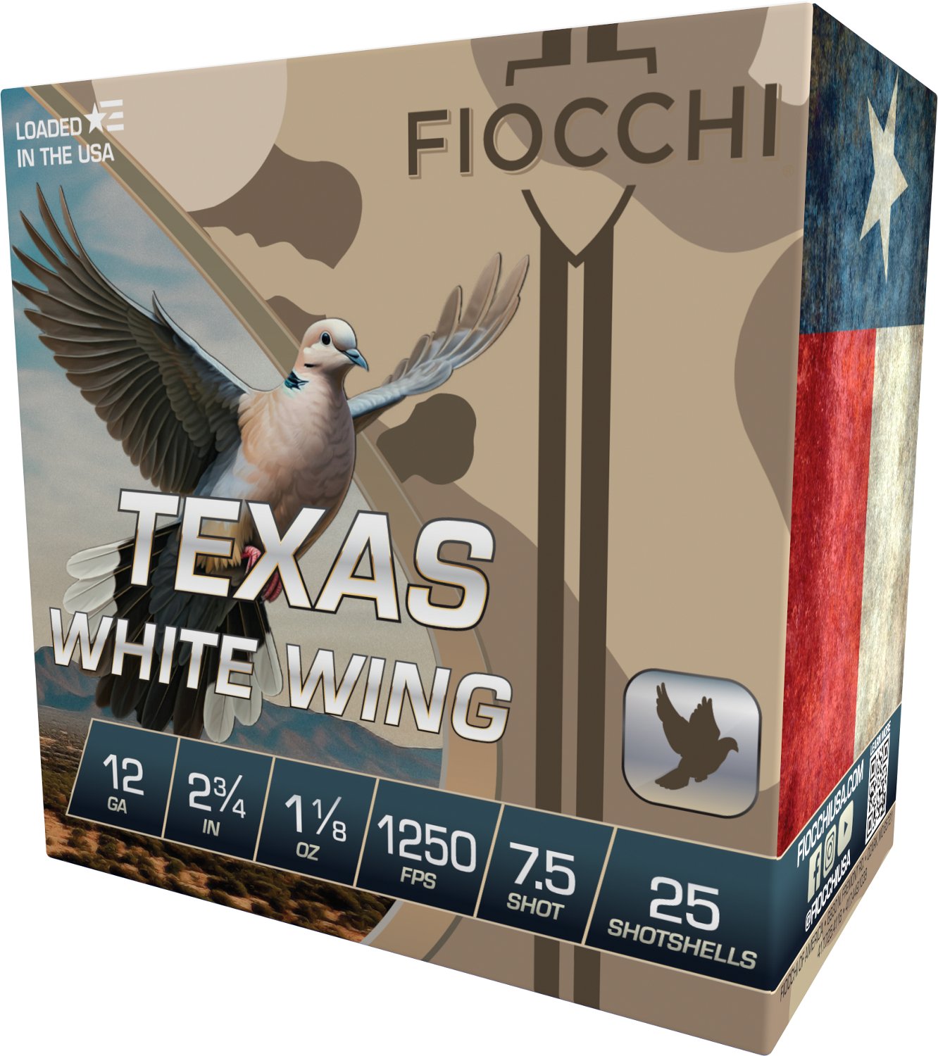 Fiocchi Texas White Wing 12 Gauge Shotshells - 100 Rounds