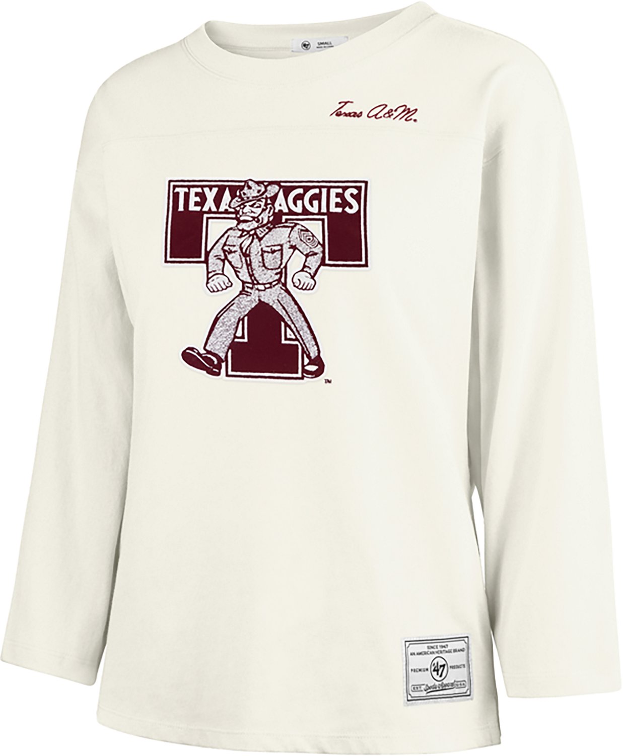 '47 Women's Texas A&M Game Nod Timeless 3/4 Sleeve T-shirt