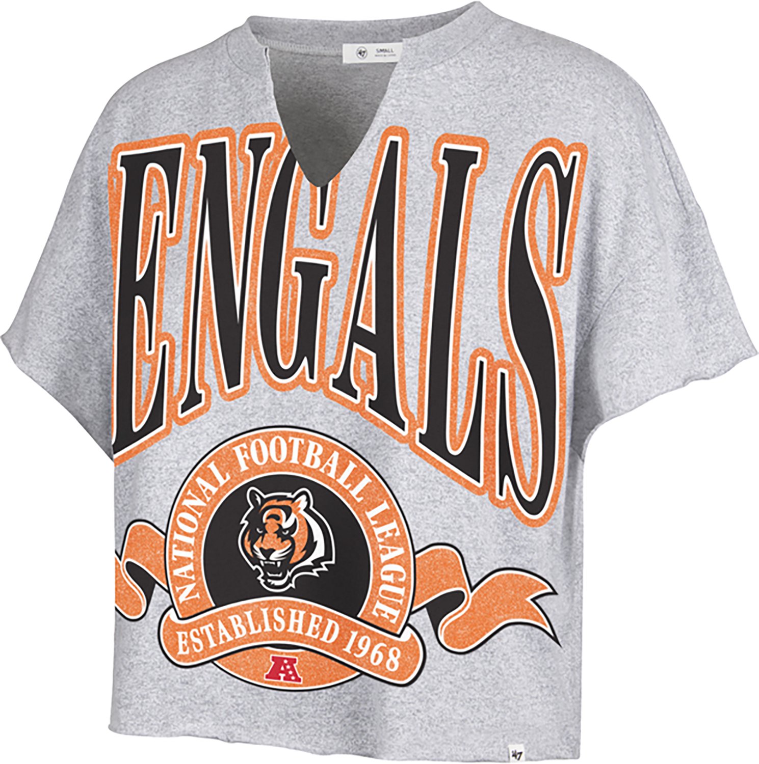 '47 Women's Bengals Banners Out Oversized Notch Neck T-shirt