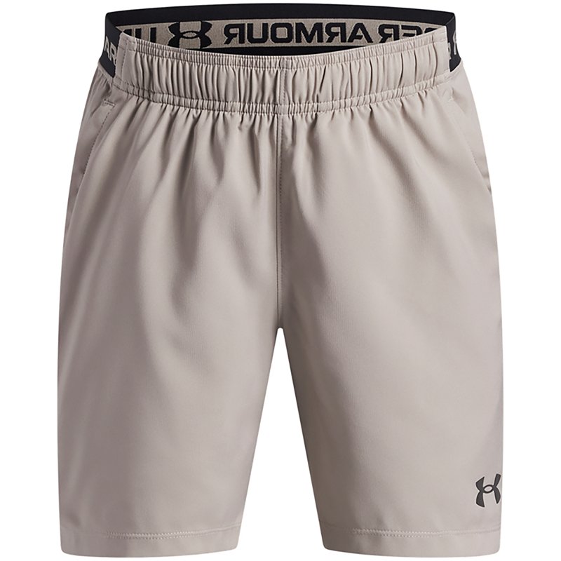 Under Armour Boys' 7" Vanish Shorts, Medium, Timberwolf Taupe/Black