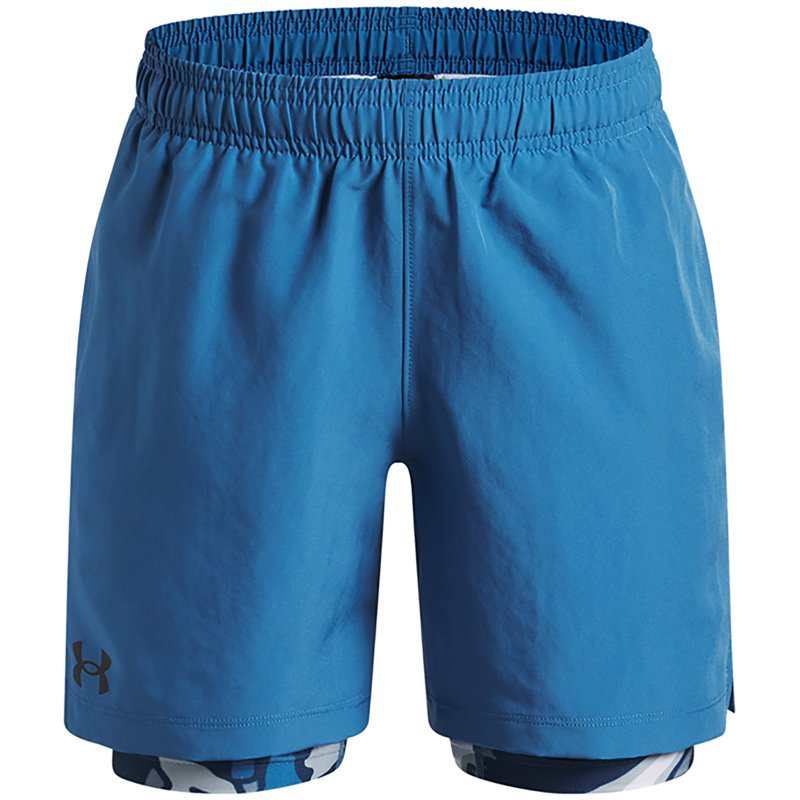 Under Armour Boys' Woven 2-In-1 Shorts, Medium, Aegean Blue