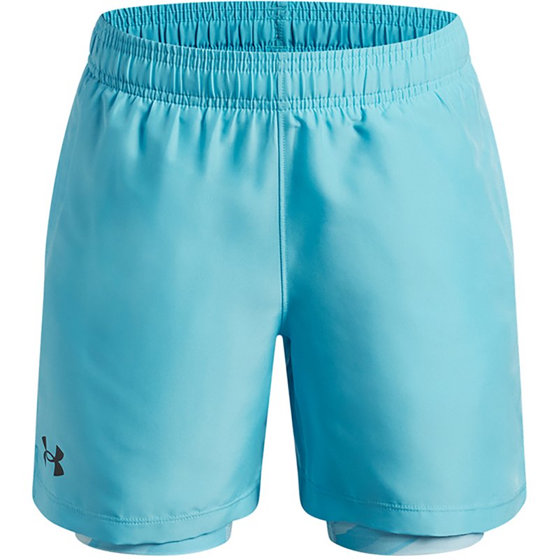 Under Armour Boys' Woven 2-In-1 Shorts, XS, Fresco Blue/Fresco Blue/Black