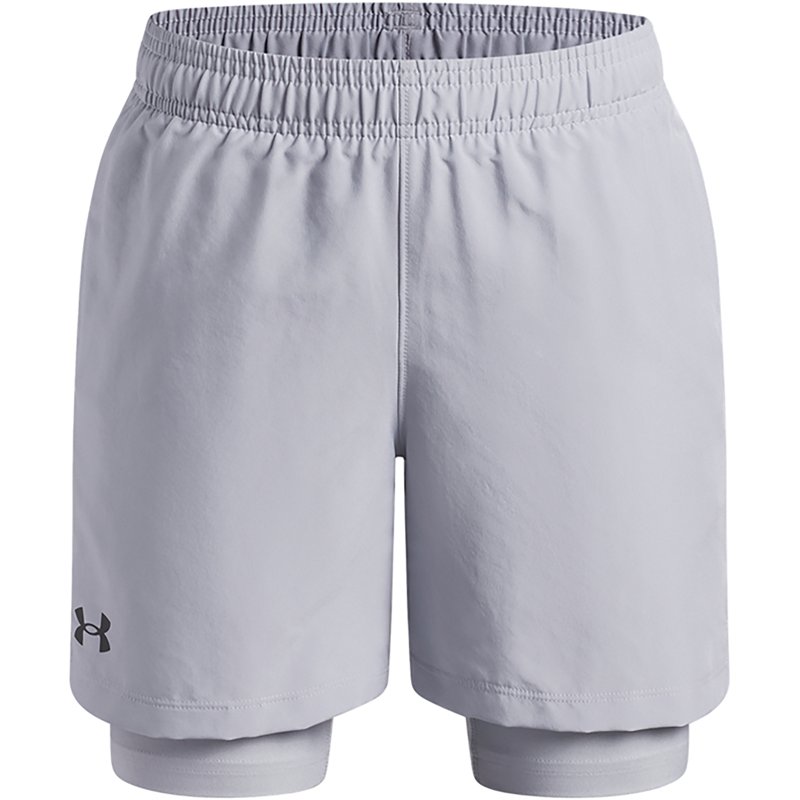 Under Armour Boys' Woven 2-In-1 Shorts, Medium, Mod Gray/Mod Gray/Black