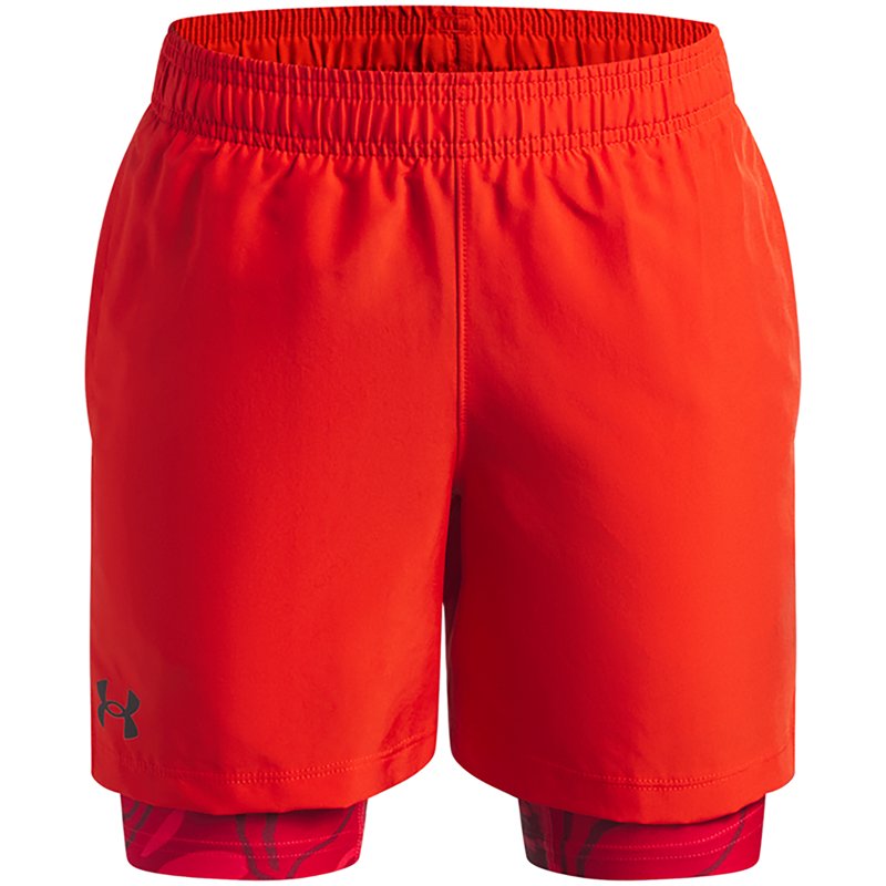 Under Armour Boys' Woven 2-In-1 Shorts, XL, Anthem Red