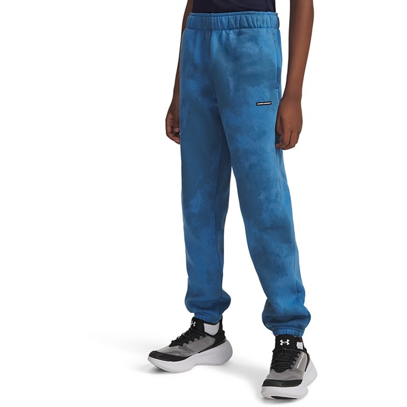 Under Armour Boys' Icon Fleece Washed Gym Pant, Medium, Aegean Blue/Black