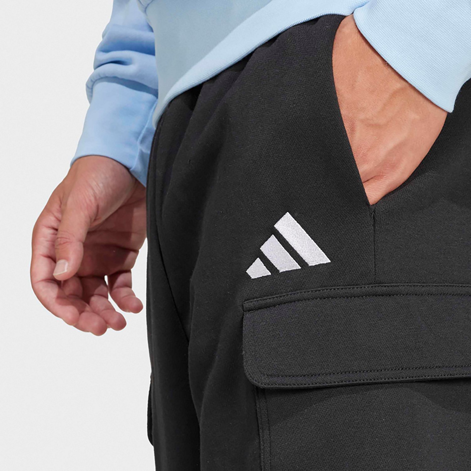 adidas Men’s Essentials Feel Cozy Fleece Cargo Shorts 10 in - view number 5