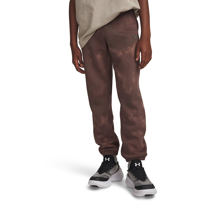 Under Armour Boys' Icon Fleece Washed Gym Pant, Medium, Peppercorn/Black